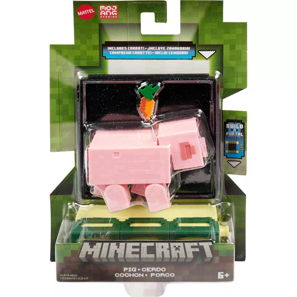 Hot Sale! 8.25cm Minecraft Action Figure - Pigs with Build - A - Portal Piece