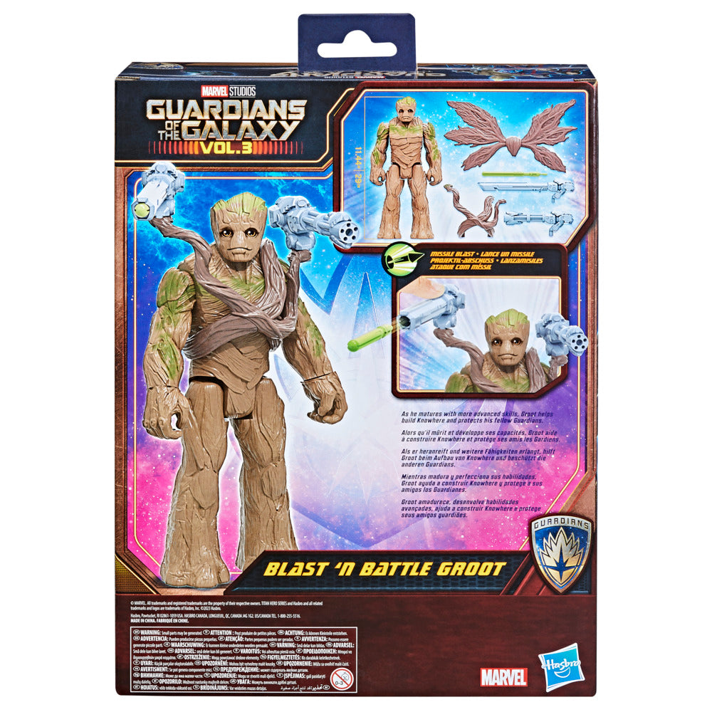 Marvel Guardians of the Galaxy Vol. 3 Titan Hero Series Deluxe Blast 'N Battle Groot Figure