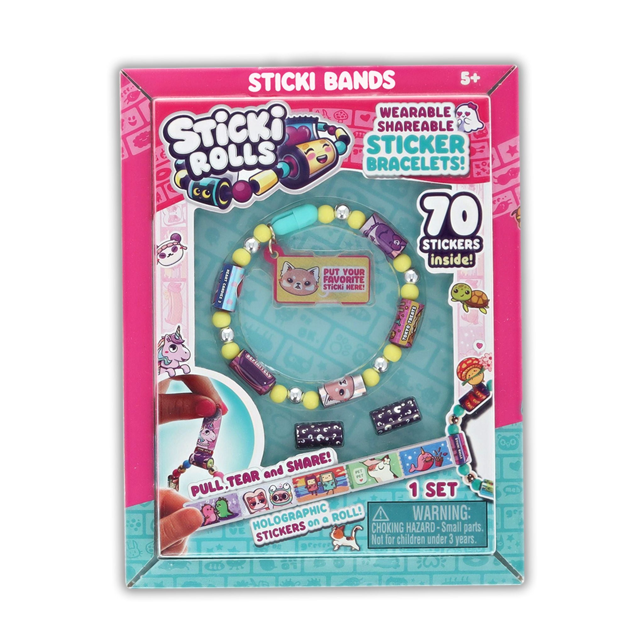 Single Pack of Sticki Rolls Sticki Bands: Wearable, Shareable Sticker Bracelets