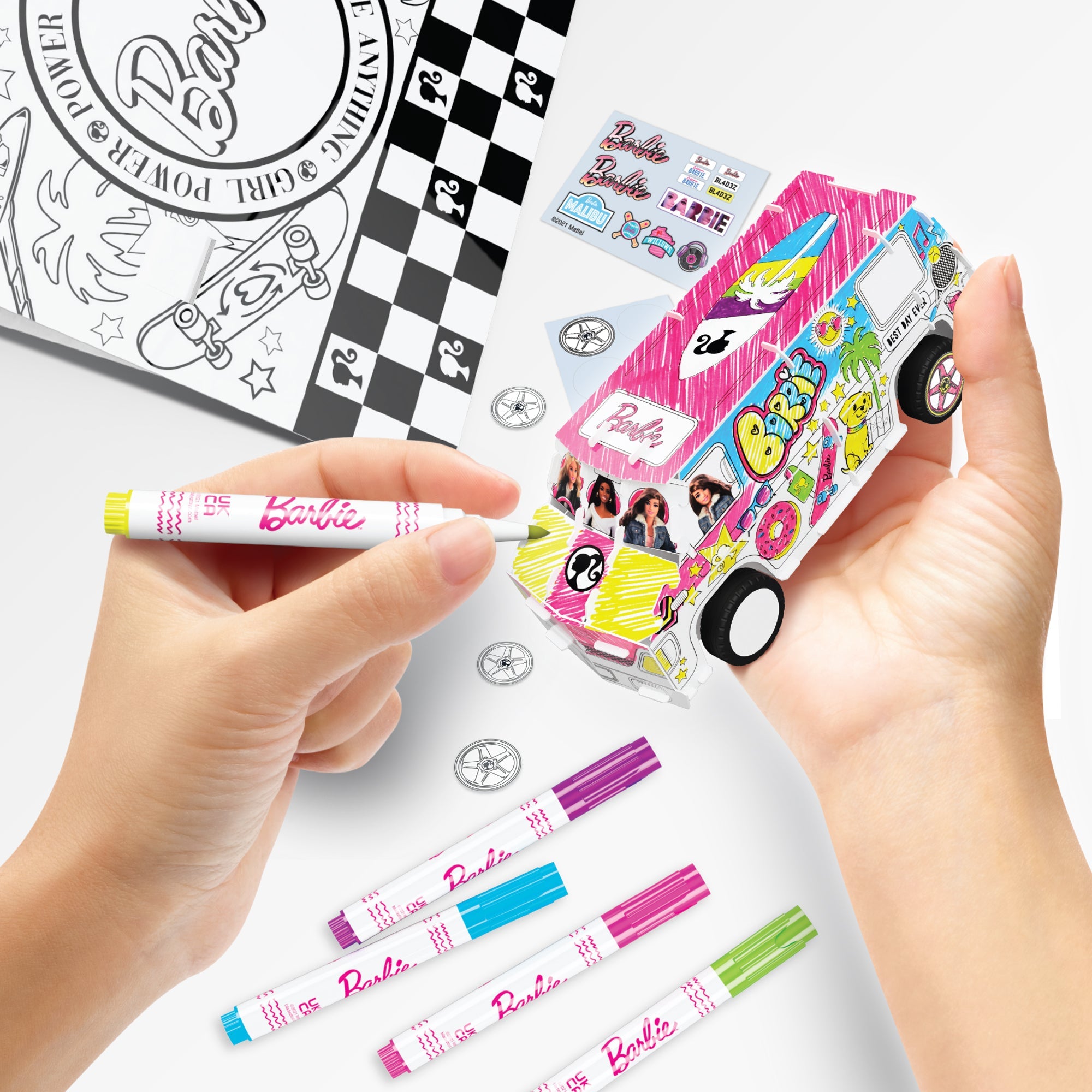 Hot! Barbie Creative DIY Pull - Back Super Camper Kit