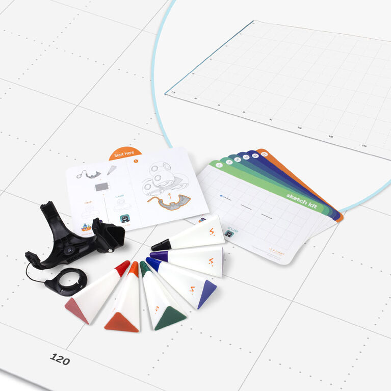 Wonder Workshop Dash Sketch Kit with 100cm x 200cm Magnetic Whiteboard Mat