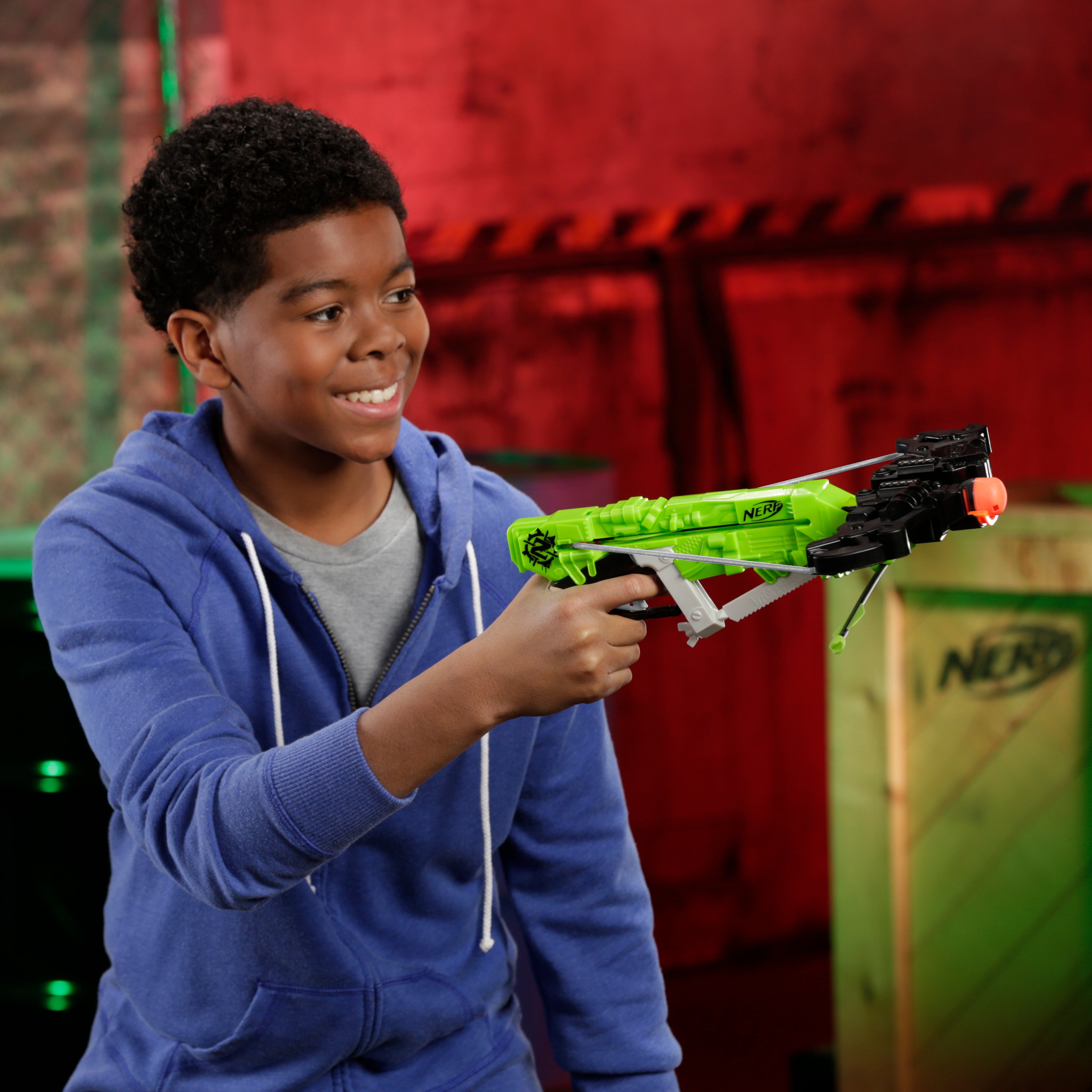 NERF Zombiestrike Wrathbolt Crossbow with Built - in Arrow Storage