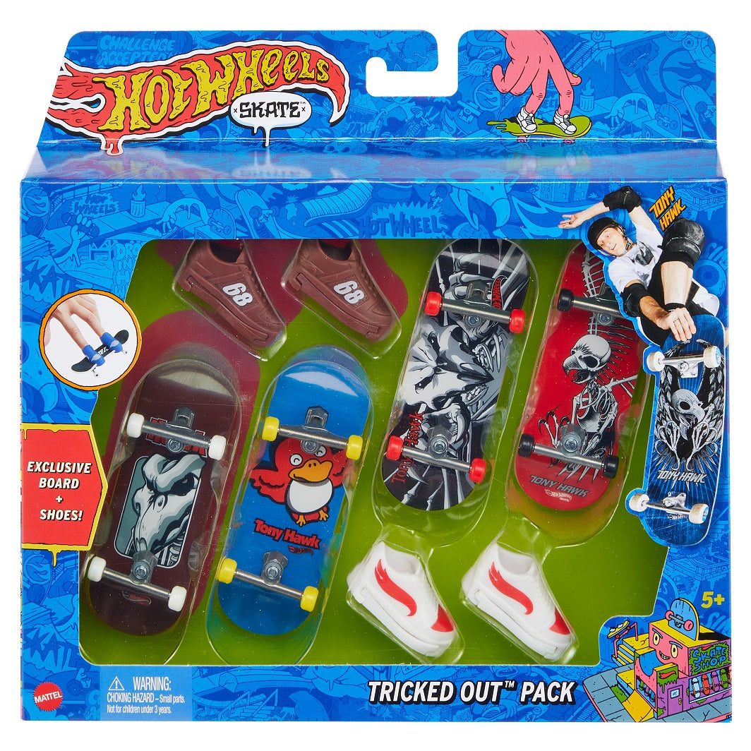 Hot Wheels Skate Tricked - Out Multipack: Fingerboards and Interchangeable Skate Shoes