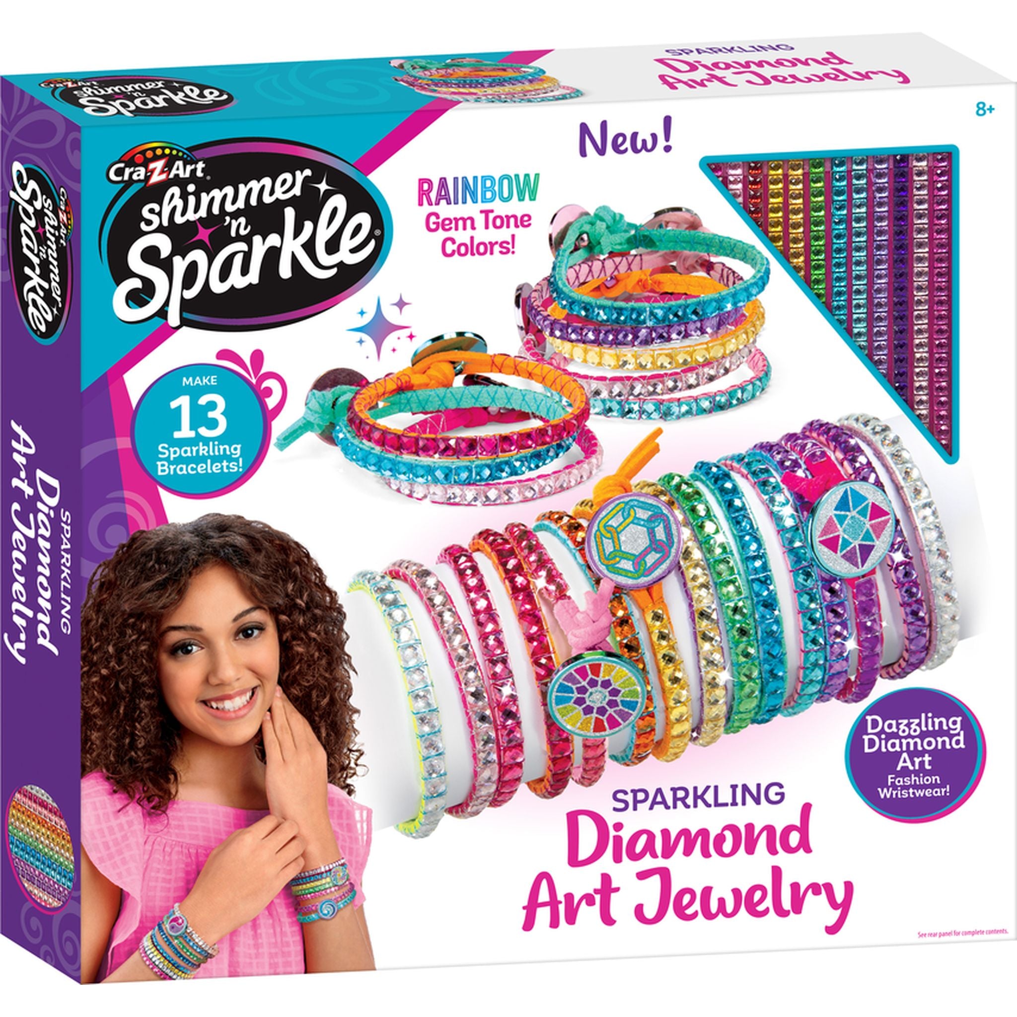 Hot! Cra-Z-Art Sparkling Diamond Art Jewelry with Shimmer & Sparkle