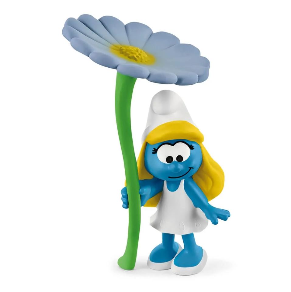 Hot! Schleich Smurfette with Purple - Petaled Flower
