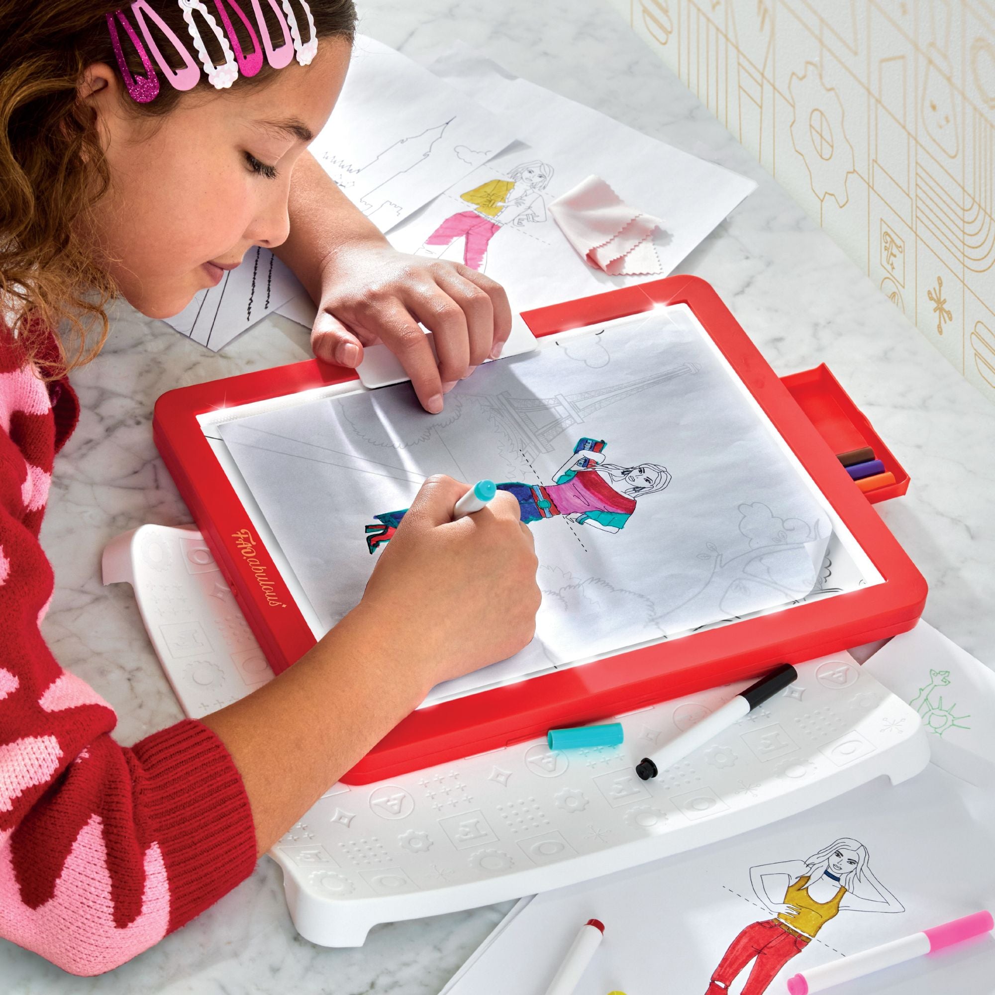 F.A.O. Schwarz Illuminated Fashion Designer Tracing Tablet for Creative Kids