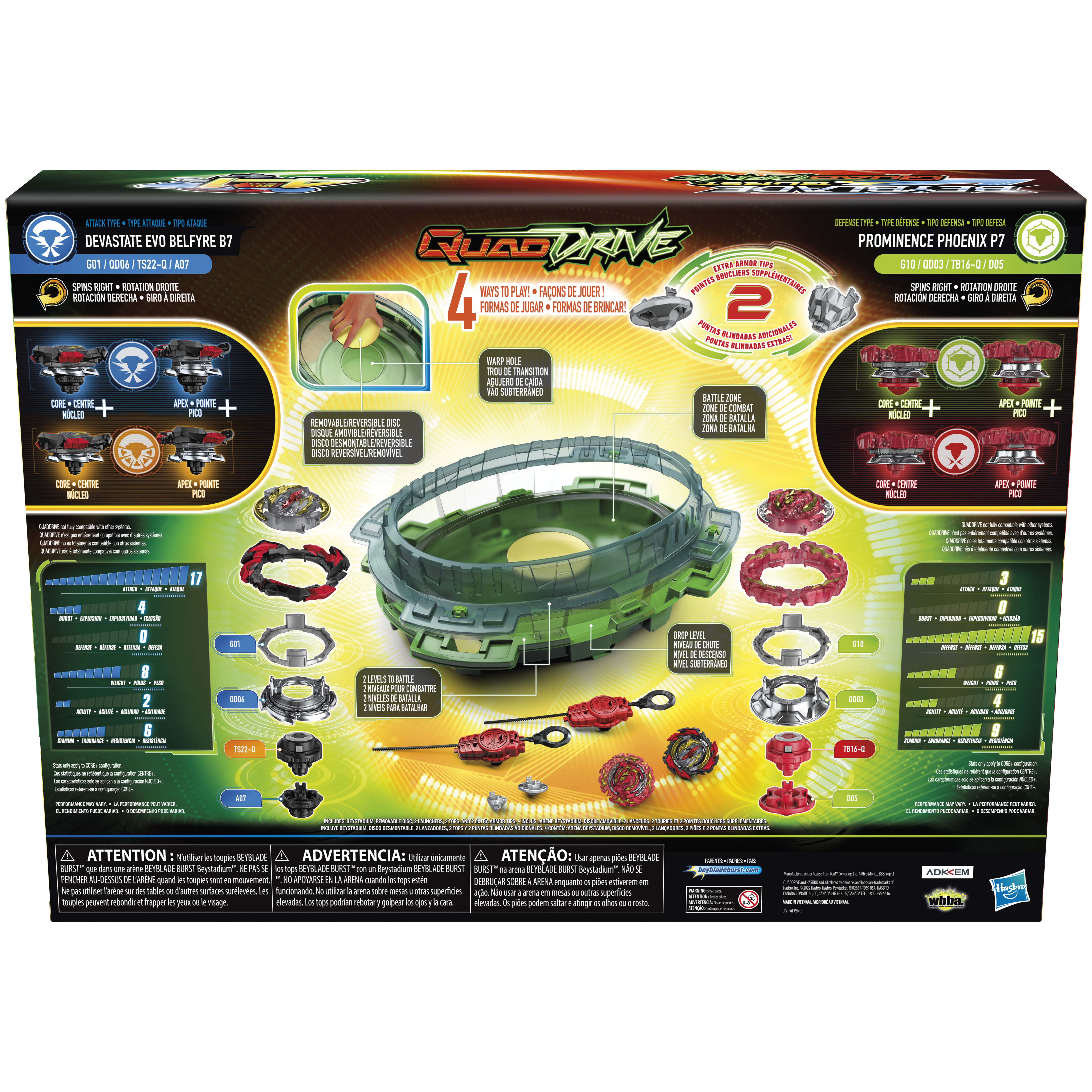 Interstellar Drop Battle Set: 4-in-1 Beyblade Burst Quaddrive
