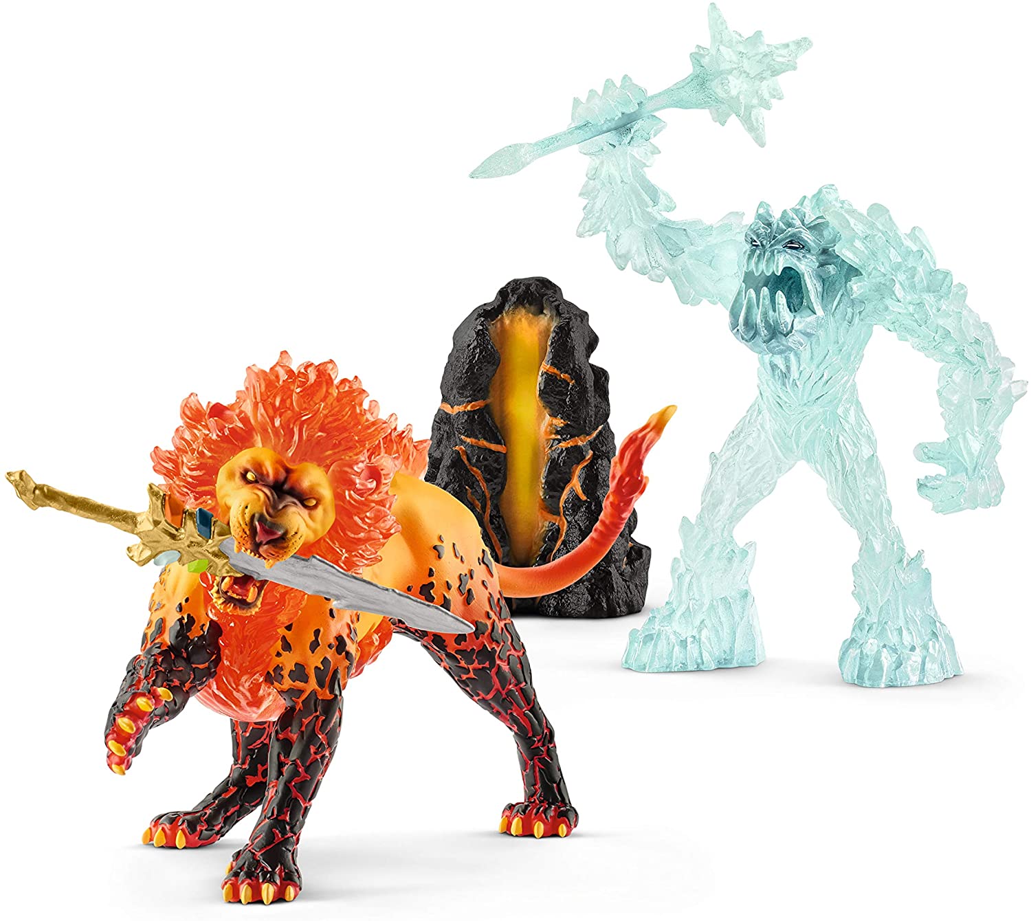 Hot Deal! Schleich Frost Monster vs Fire Lion Superweapon Battle Set
