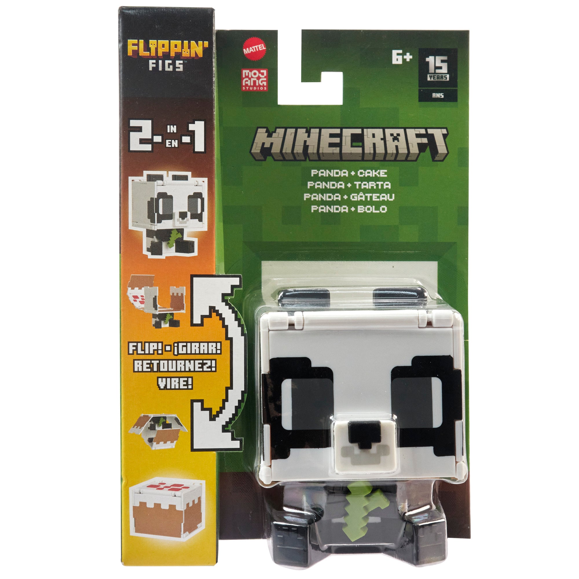 Hot Deal! Minecraft Flippin' Figs Collectible - Panda + Cake Set